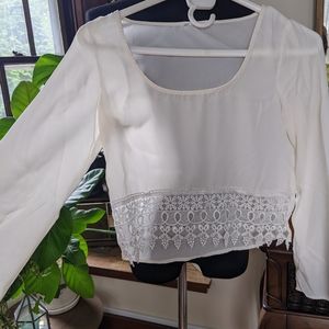 Sheer white crop top